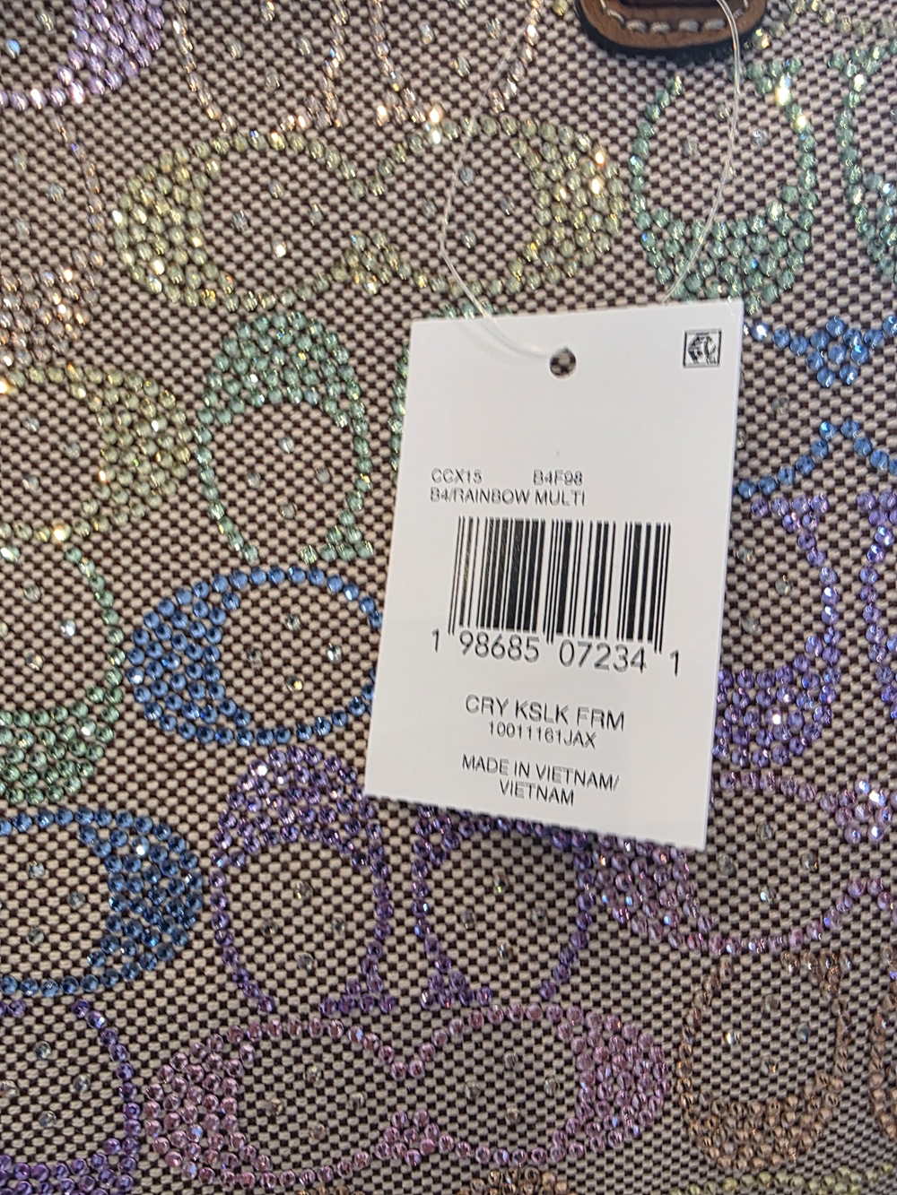 Coach Rainbow Crystal Signature Large Kisslock Bag - Picture 4 of 9